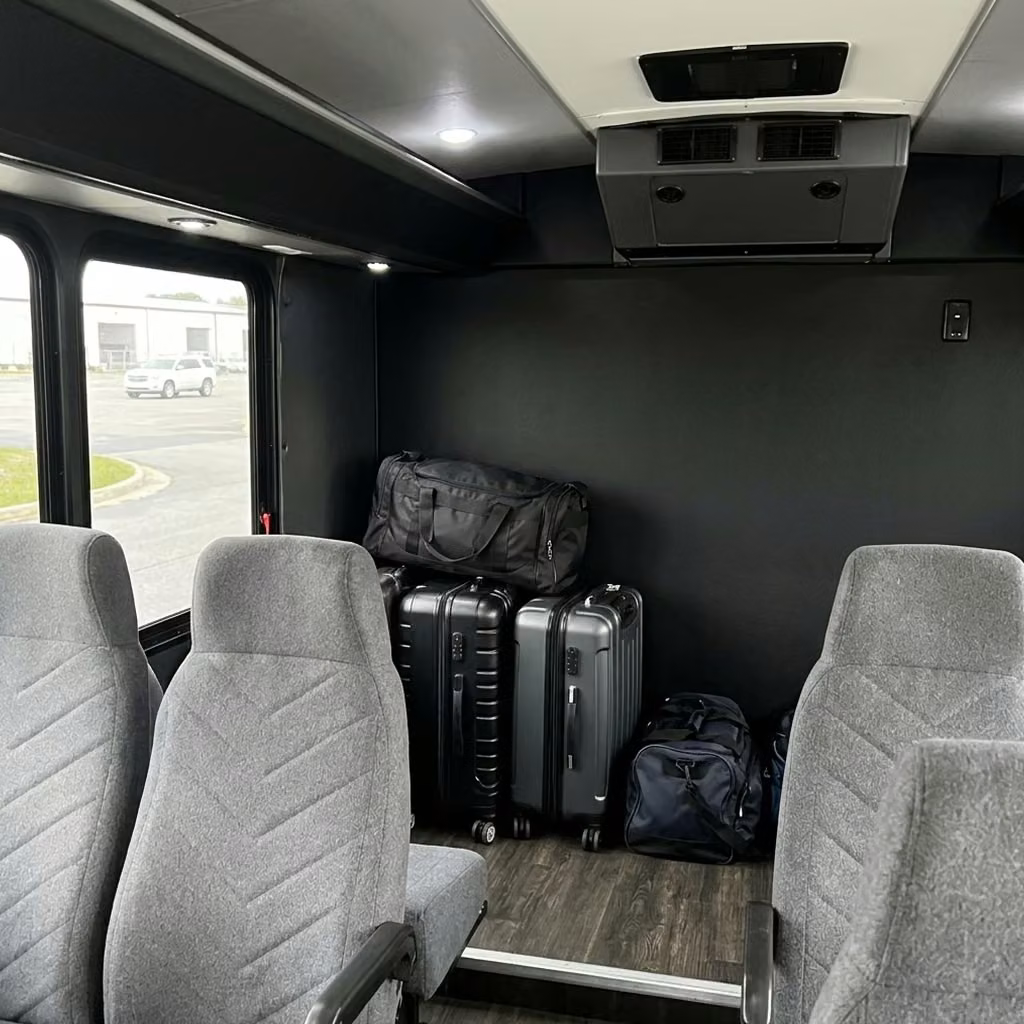 adelanto 15 passenger minibus luggage area