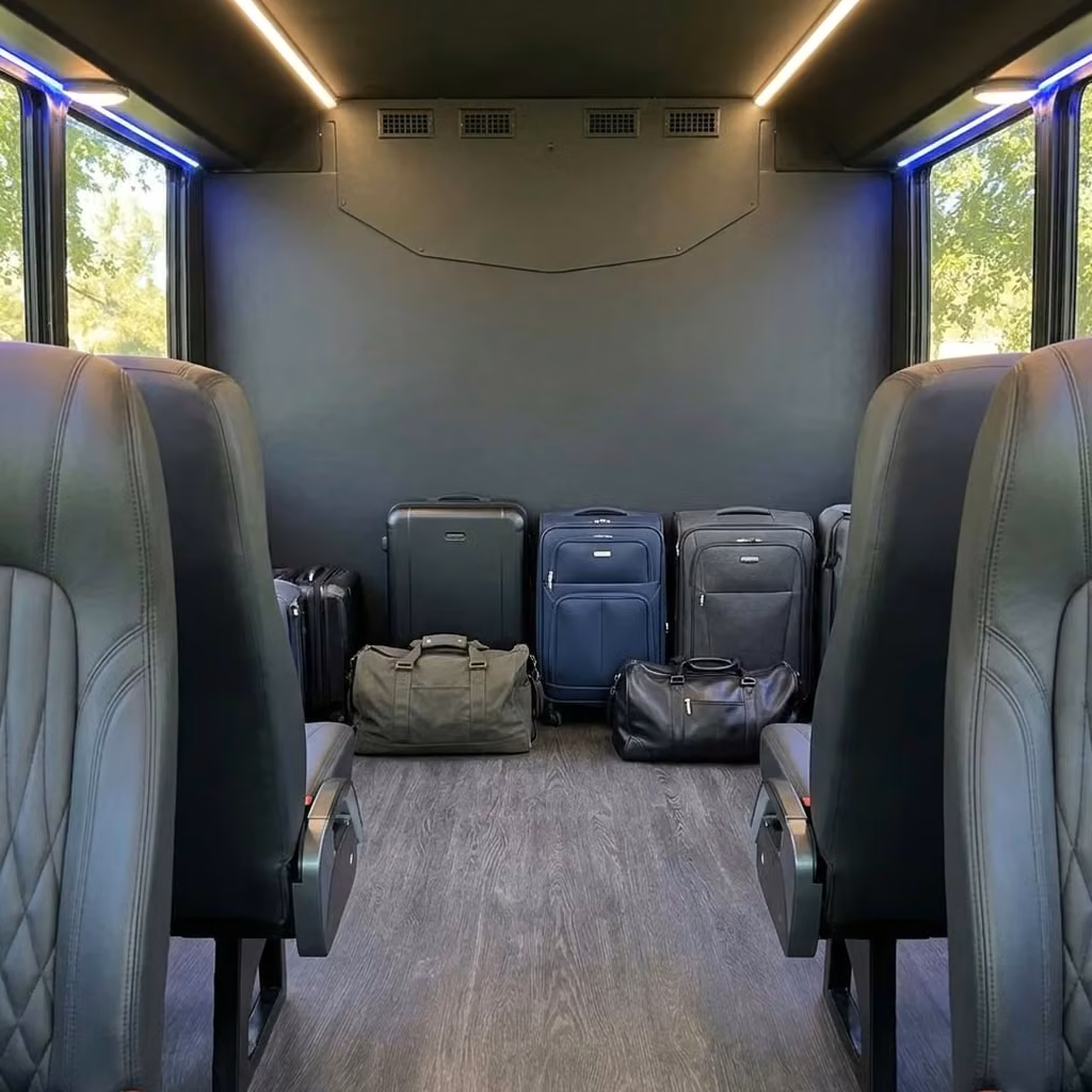adelanto 20 passenger minibus luggage area