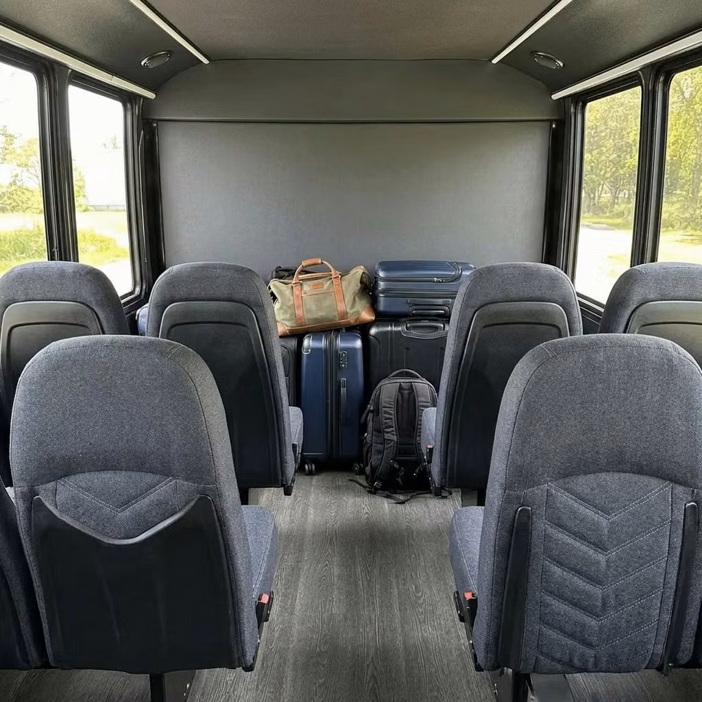 adelanto 25 passenger minibus luggage area