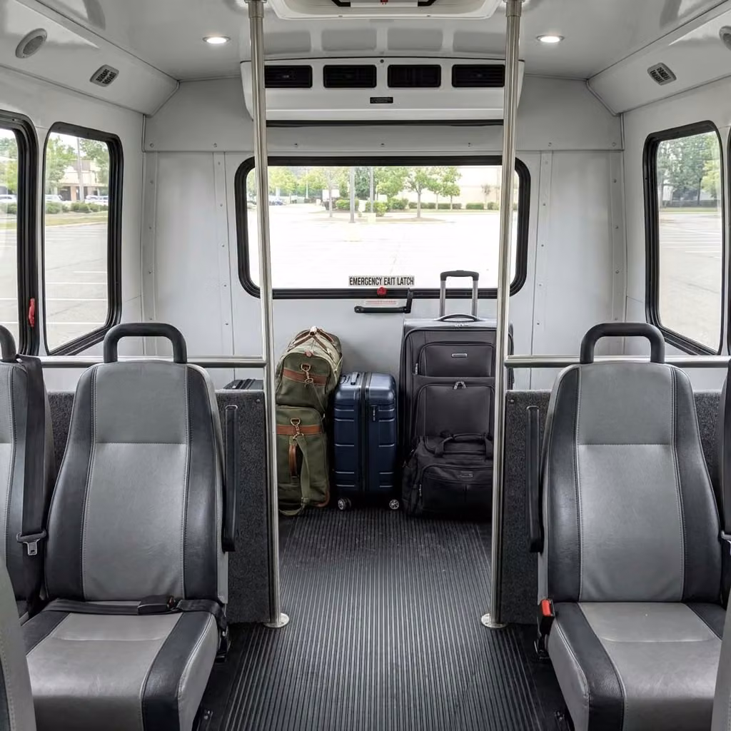 adelanto 30 passenger minibus luggage area