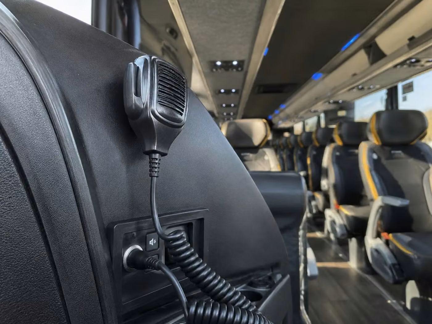 adelanto 56 passenger charter bus pa system