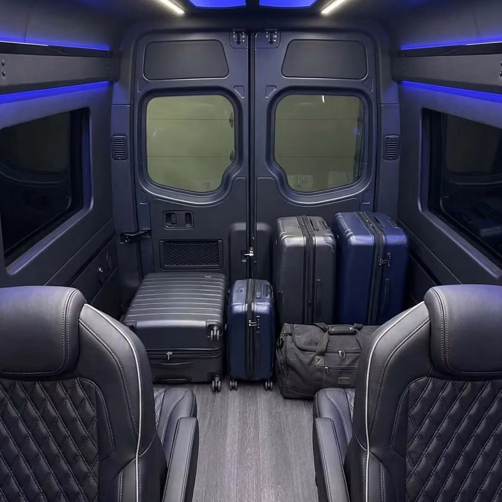 adelanto sprinter van rental with driver luggage area